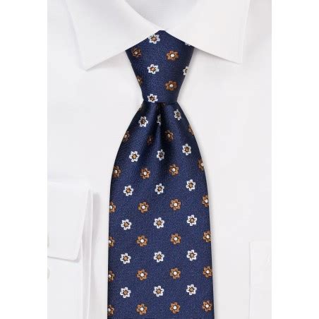 Navy Floral Tie Navy And Copper Foulard Floral Necktie Bows N Ties