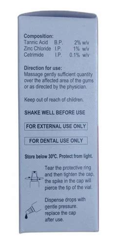 Tannic Acid Zinc Chloride Cetrimide Gum Astringent At Rs 200 Piece