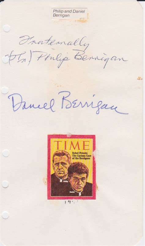 Daniel Berrigan Phillip Berrigan World War 2 Autographs