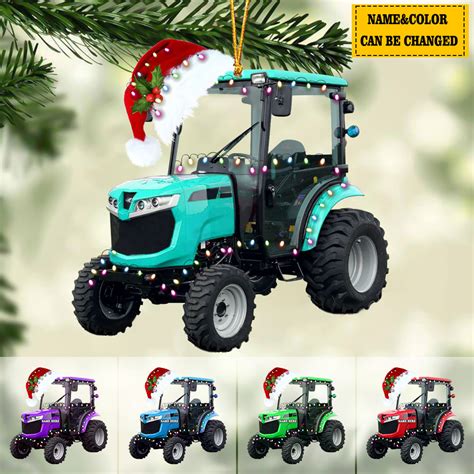 Personalized Tractor Christmas Acrylic Ornament - facamart