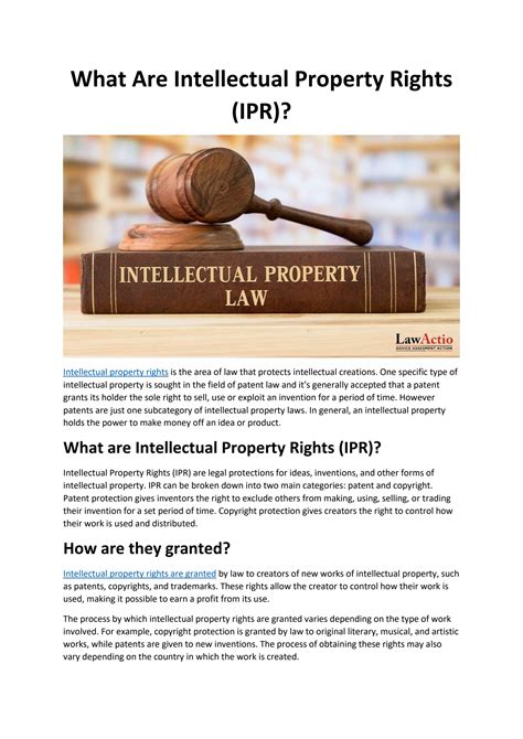 What Are Intellectual Property Rights IPR By LawActio Issuu