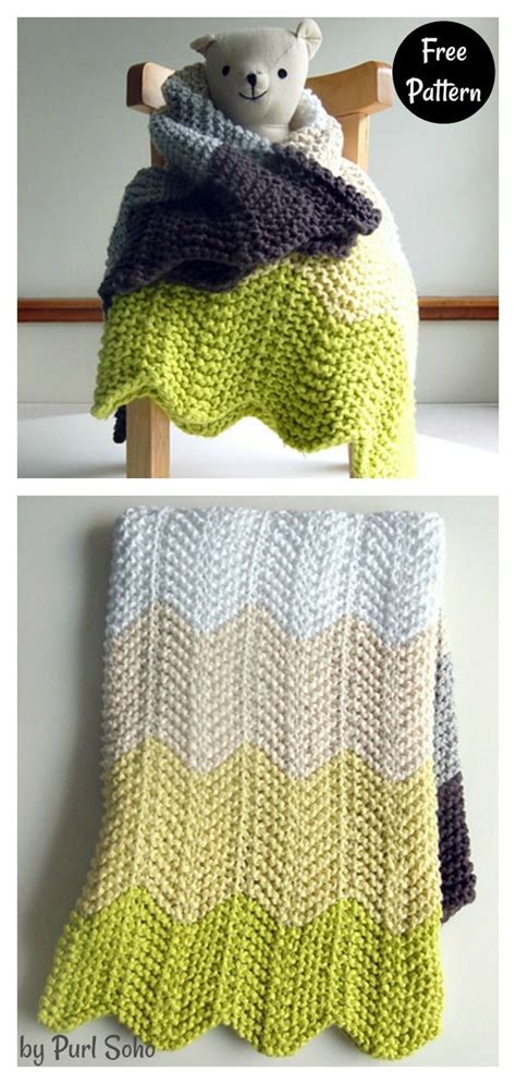 Chevron baby blanket free knitting pattern – Artofit