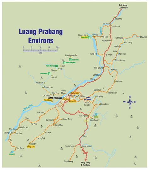 Maps of Luang Prabang and surrounding, all maps downloadable