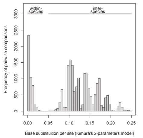 Histogram Showing Variations Of Pair Wise Genetic Distances Computed