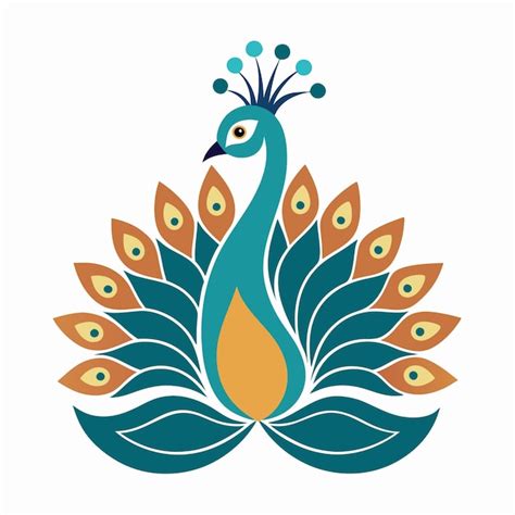 Peacock Illustration Vector Premium AI Generated Vector