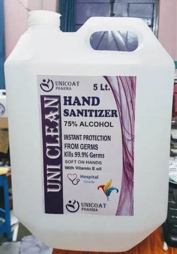 5 L Alcohol Based Liquid Hand Sanitizer At Rs 395 Alcohol Hand