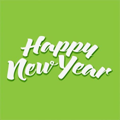 Happy New Year On A Green Background Free Vector