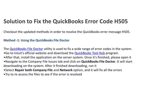 Ppt How To Troubleshoot The Quickbooks Error Code H Powerpoint