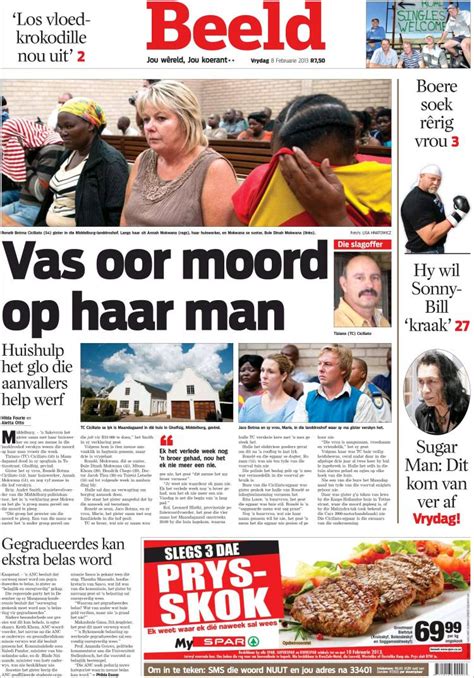 Newspaper Beeld South Africa Newspapers In South Africa Fridays