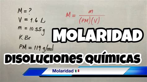 Molaridad En Soluciones Químicas Bien Fácil Youtube