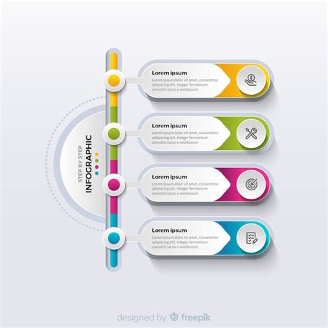 Modelo de etapas coloridas infográfico Vetor Grátis