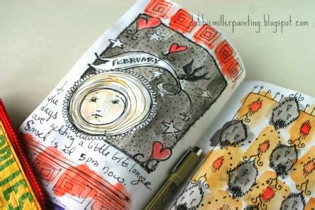 Take a peek! February Art Journal pages