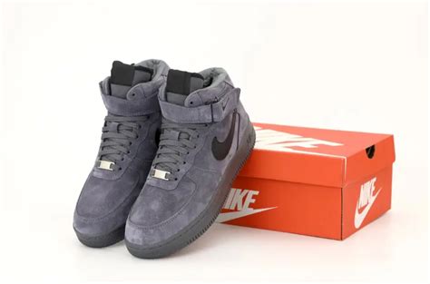 Зимние кроссовки Nike force 1 High серые мужская обувь Найки Форсы ...