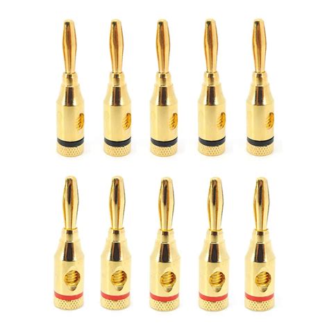 4mm 24k Gold Plated Banana Plugs Wire Cable Connectors Musical For