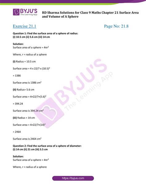 Rd Sharma Class Solutions Updated For Chapter Surface