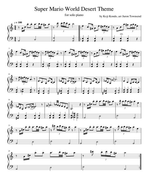 Super Mario World Desert Theme Sheet music for Piano (Solo) | Musescore.com