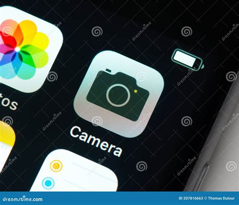 Camera App Icon On Apple Iphone Screen Editorial Stock Photo Image Of