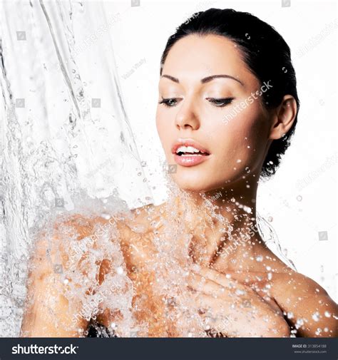Beautiful Naked Woman Wet Body Splashes Stock Photo Shutterstock