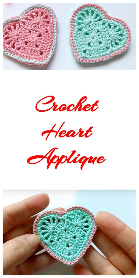 Crochet Heart Applique - We Love Crochet