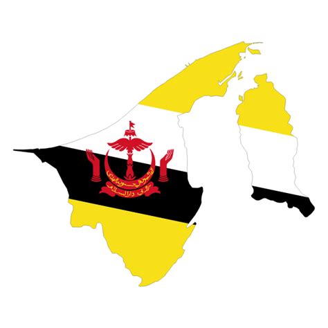 Brunei Map Flag With Stroke | Free SVG