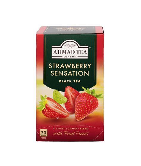 Ahmad Tea Strawberry Sensation Black Tea, 20-Count Boxes (Pack of 6 ...