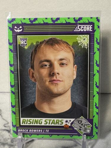 Brock Bowers Score A Treat Rc Rookie Rising Stars Green Bats Ebay