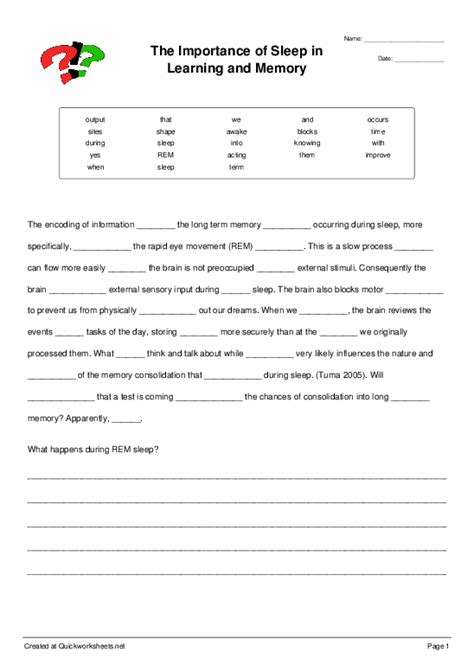 Psychology Worksheets Pdf