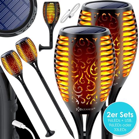 KESSER Gartenfackel Solar Set Solarleuchten Kaufland De