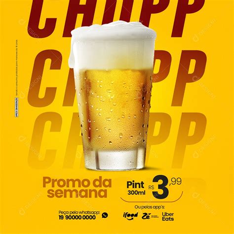 Promo Da Semana Pint Chopp Choperia Social Media Psd Edit Vel