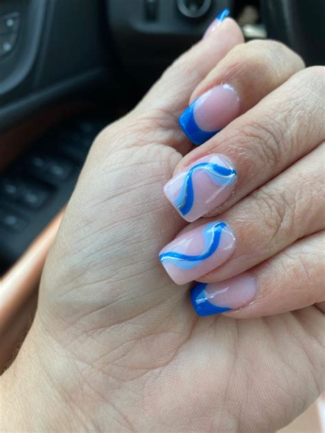 Blue Wave Nail Design Wave Nails Cruise Nails Vacation Nails