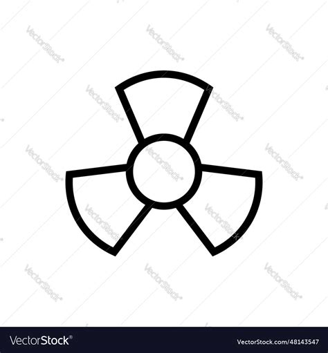 Radiation nuclear danger symbol line icon Vector Image