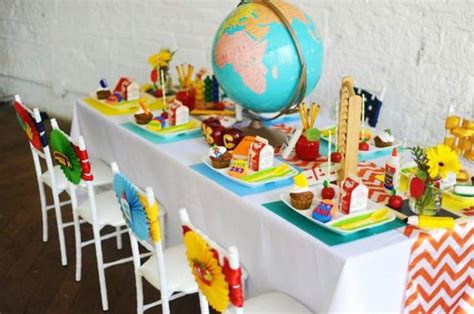 Bright Back to School Kids Party Ideas and Table Decorations