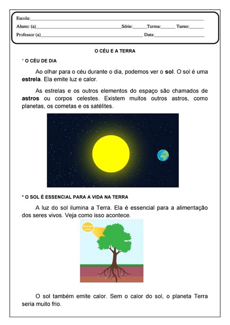 Atividades Sobre Observação Do Céu 3 Ano - Atividades Sobre Observação Do Céu 3 Ano - NAZAEDU
