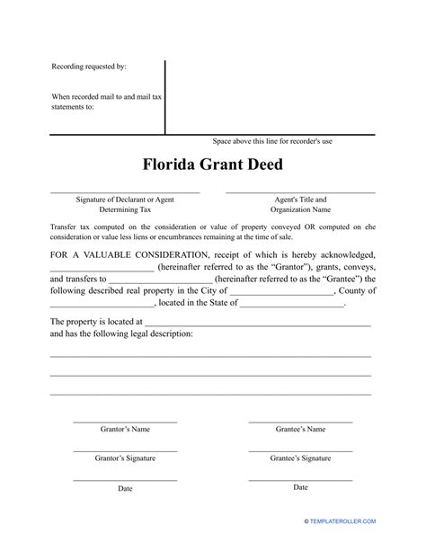 Florida Grant Deed Form Fill Out Sign Online And Download Pdf