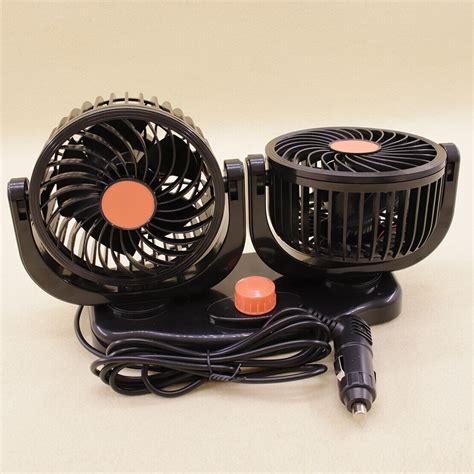 V Dual Head Car Fan Rotatable Portable Vehicle Truck Cooling