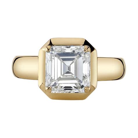 Asscher Cut Diamond Engagement Ring At 1stdibs