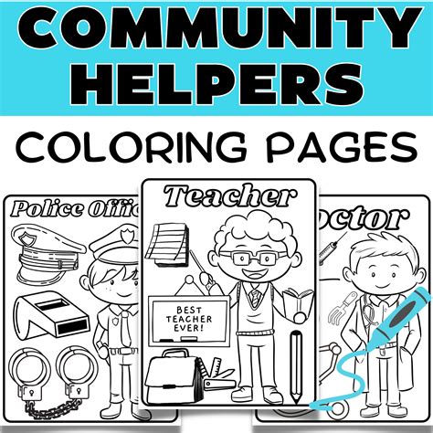 Community Helpers Coloring Pages Labor Day Coloring Sheets Made By