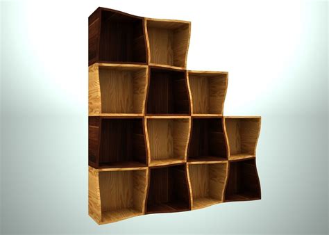 3d Print Model Wooden Modular Shelving Cgtrader