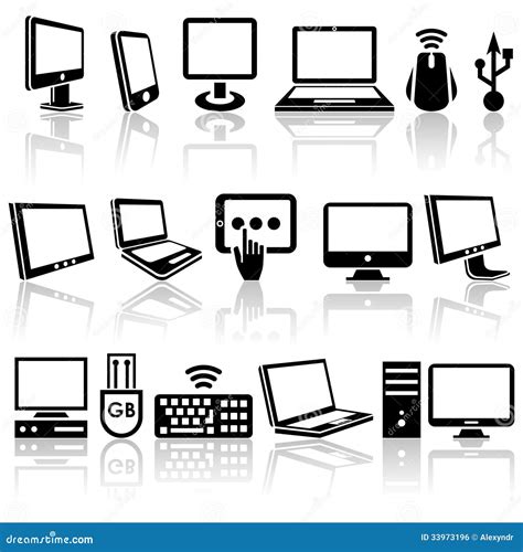 Computer Vector Icons Set Eps 10 Stock Vector Illustration Of