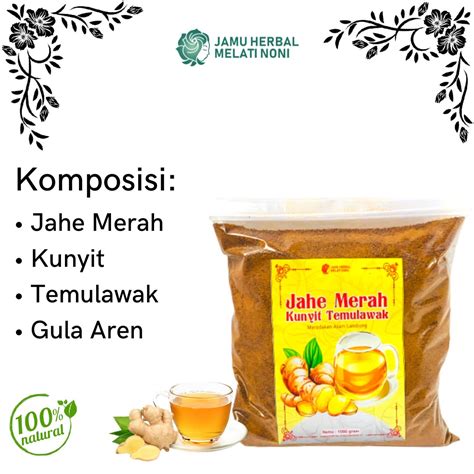 Jahe Merah Kunyit Temulawak Lemon Sereh Bubuk Murni Gula Aren Instan