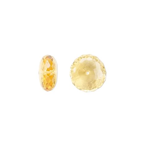 Bead Mix Citrine Heated X Mm X Mm Hand Cut Faceted Rondelle With