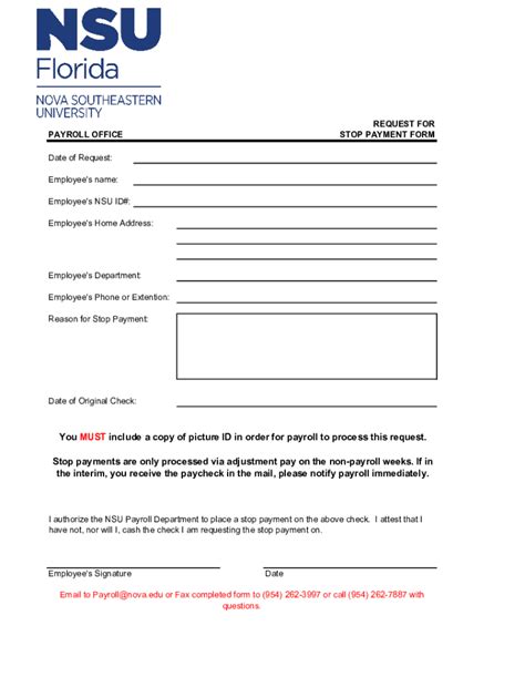 Fillable Online Stop Payment And Check Reissue Request Form Fax Email