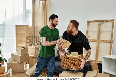 Two Men Gay Couple Love Stand Stock Photo 2466050693 Shutterstock