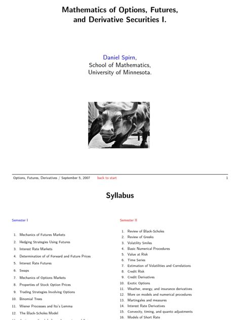 mathematics  options futures  derivatives securities