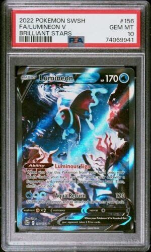 Psa Lumineon V Alt Art Brilliant Stars Pok Mon Card Swsh