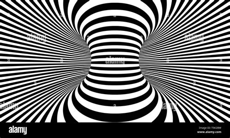 Optical illusion lines background. Abstract 3d black and white illusions. Conceptual design of ...