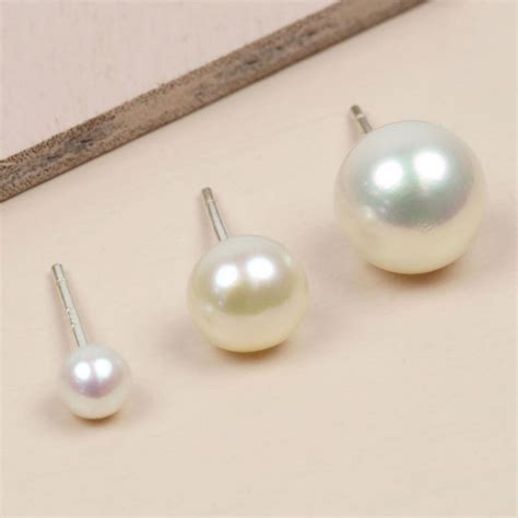 Sterling Silver Freshwater Pearl Earrings By Lisa Angel