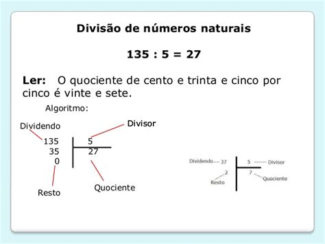 Divisão De Numeros Naturais