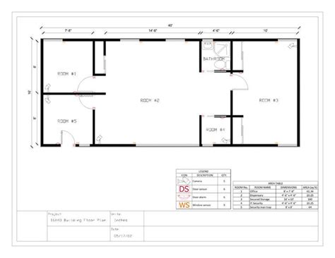 Simple Single Line Floor Plan Of A 40x16 Building Freelancer