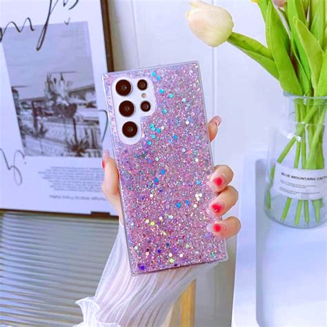 Capa De Silicone Brilhante Glitter Para Samsung Galaxy S21 S20 FE S23